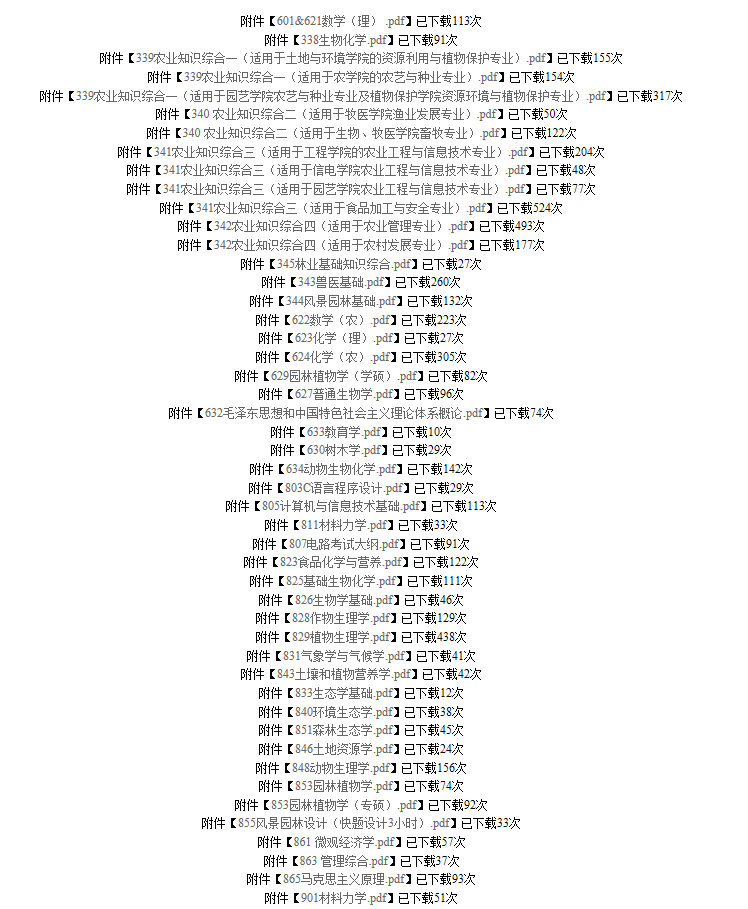 沈陽農業大學2021年碩士研究生入學考試初試自命題考試大綱