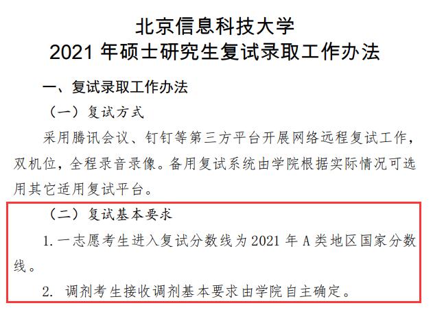 2021考研分數線：北京信息科技大學復試分數線_復試時間_國家線公布！